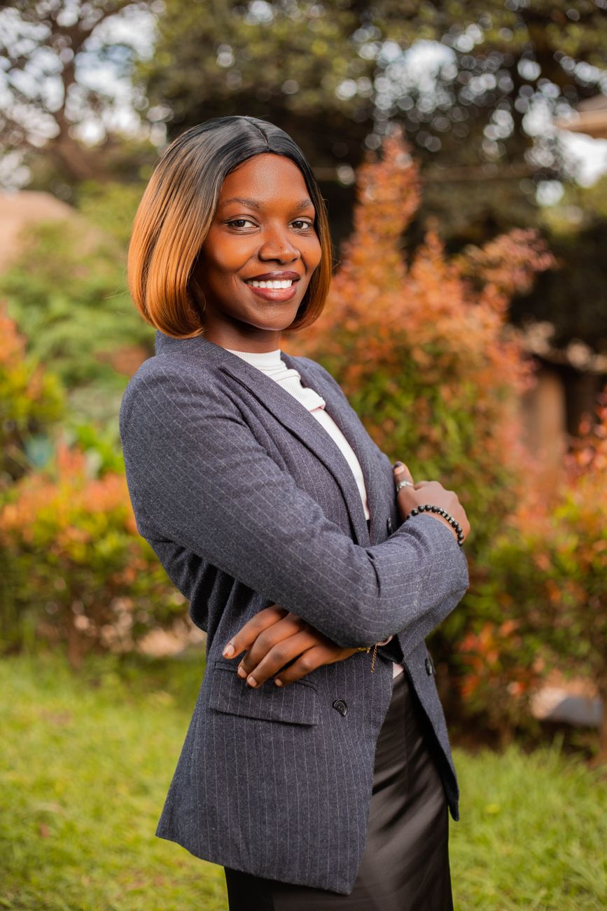 confident businesswoman outdoors in nature